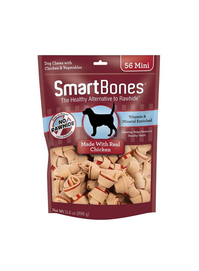 SmartBones Mini Bones with Real Chicken 56 Count, Rawhide-Free Chews for Dogs - Image 1