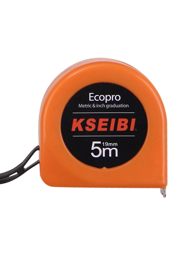 KSEIBI Measuring Tape EcoPro, Measuring Tape, Plastic, Orange, Steel Tape, Measurement Tool, Retractable, Tape Measure for Construction and Carpentry, Tailoring, Engineering and Surveying. - Image 1