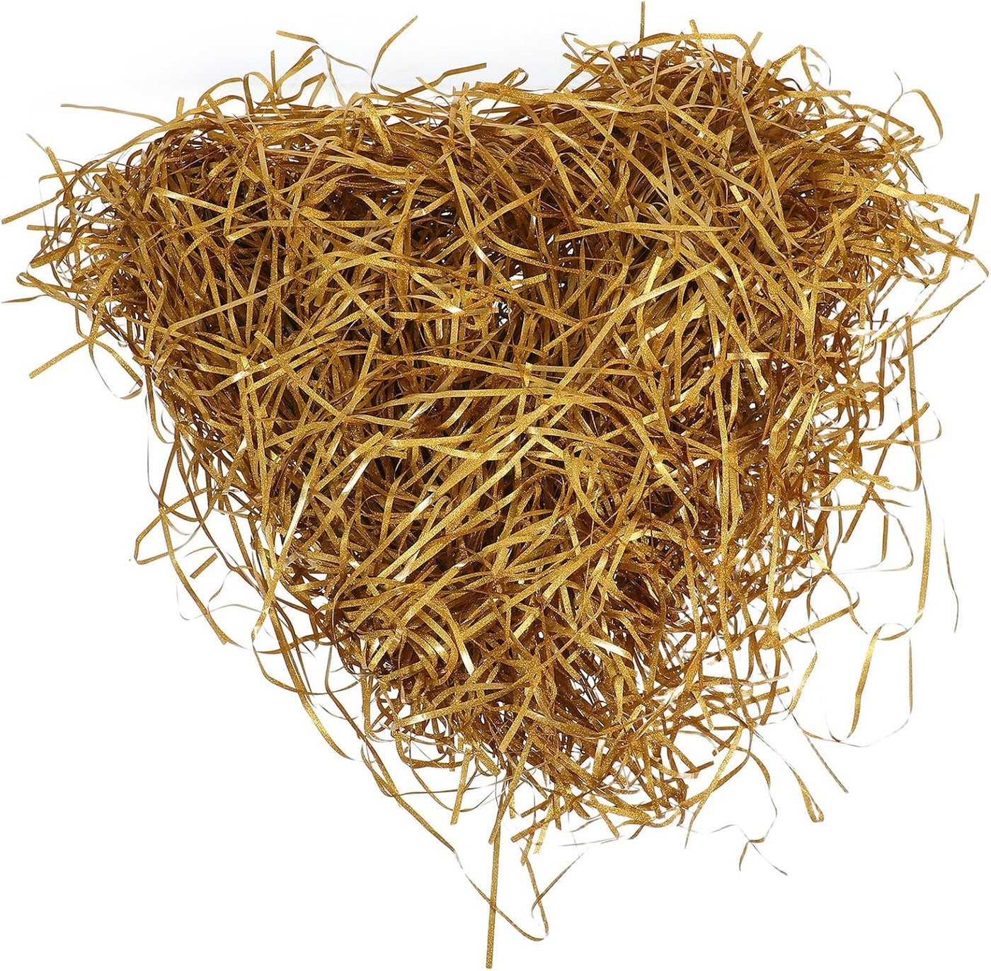 Healeved Gold Crinkle Cut Tissue Paper Shreds 100g Pack, Raffia Grass Basket Filler for Boxes and Hamper Stuffing, Crumpled Shredded Decorative Fillers for Present Wrapping and Party