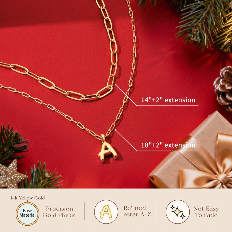 adoyi Easter Basket Stuffers Initial Necklaces for Women Hers Dainty 14K Gold Plated Heart Layered Letter A Pendant Necklace Stack Jewelry Birthday Valentines Gifts for Her Mom and Wife - Image 5