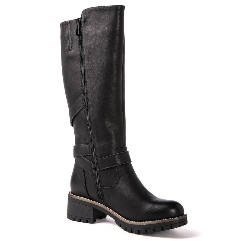 GLOBALWIN Womenâ€™s Black Knee-High Riding Boots Tall Fashion Boots with Chunky Low Heel & Side Zipper Everyday Wear Casual Boots For Women Size 8.5M - Image 3