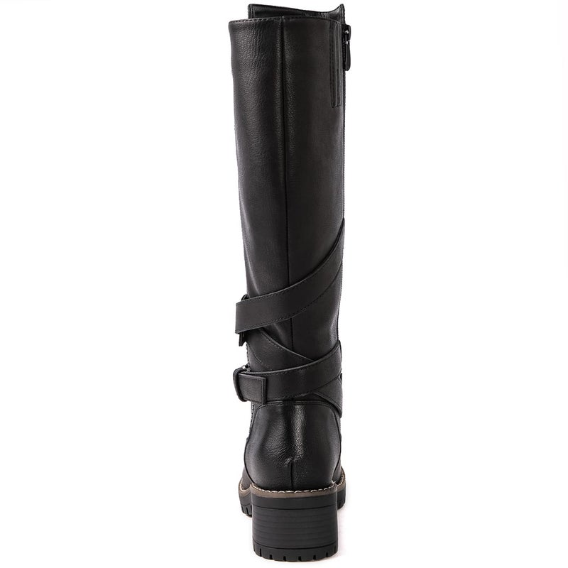 GLOBALWIN Womenâ€™s Black Knee-High Riding Boots Tall Fashion Boots with Chunky Low Heel & Side Zipper Everyday Wear Casual Boots For Women Size 8.5M - Image 5