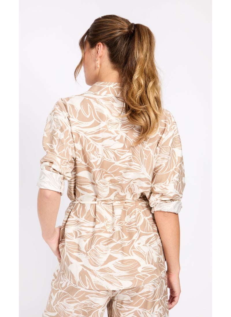 Little Mistress Printed Tie Detailed Top  - Image 2