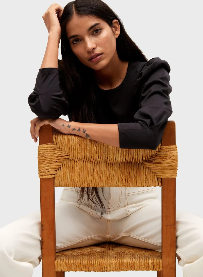 MANGO Puff Sleeve Top