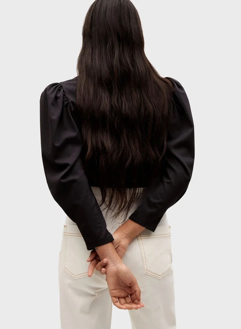 MANGO Puff Sleeve Top