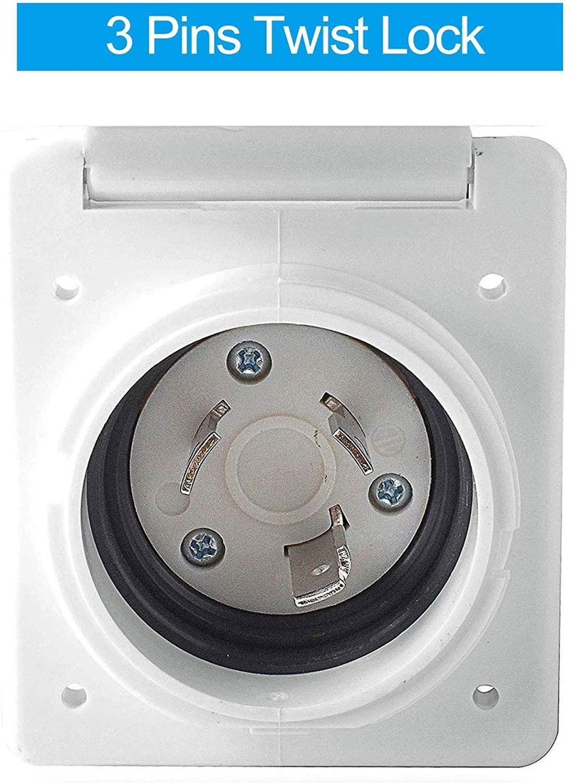 Podoy RV Power Inlet 125V 30 AMP Power Plug with Weatherproof Cover Boot Kit - Image 4