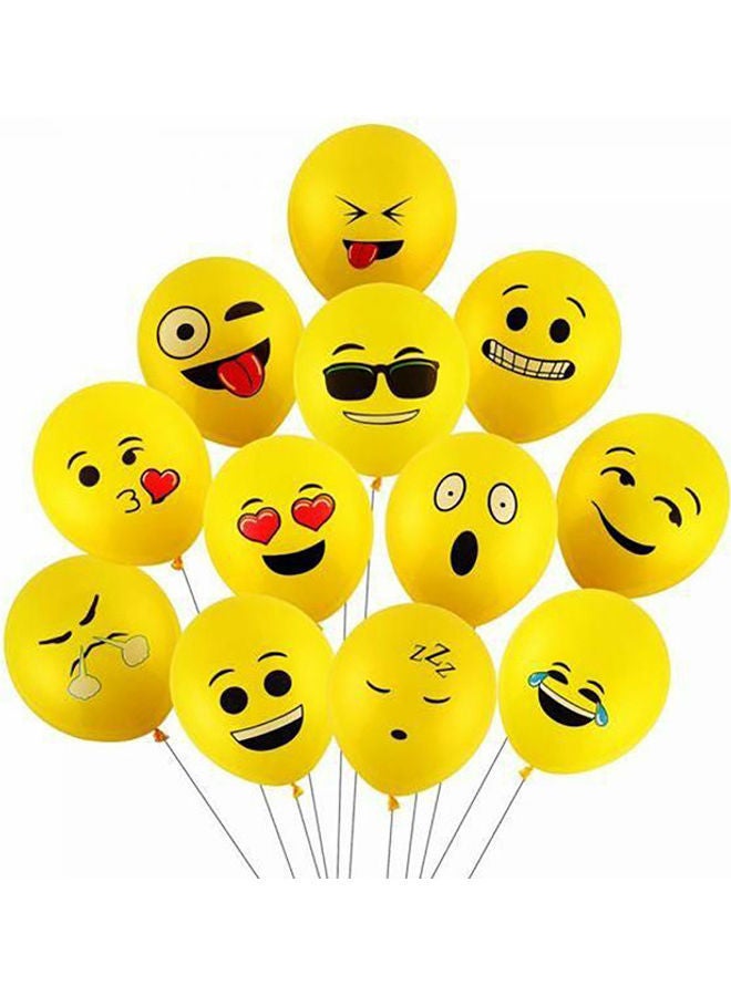 Loquat 100-Piece Smiley Face Emoji Party Balloons Set - Image 1