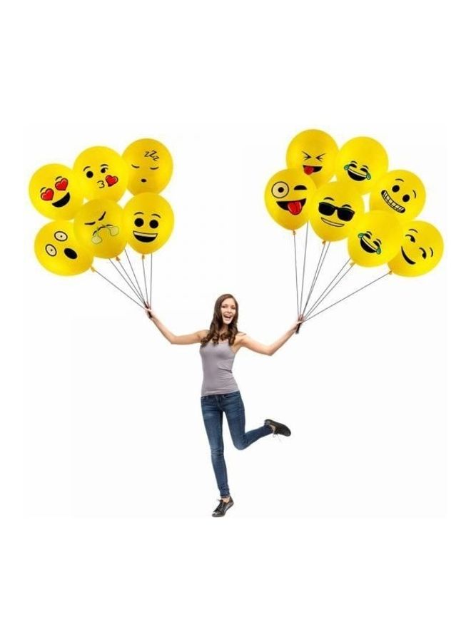 Loquat 100-Piece Smiley Face Emoji Party Balloons Set - Image 2