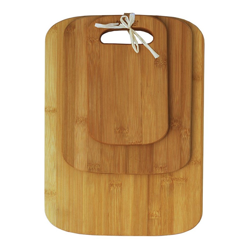 Oceanstar 3-Piece Bamboo Cutting Board Set, Natural - Image 2