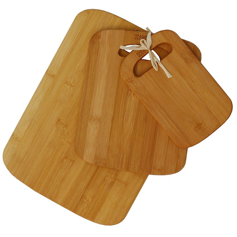 Oceanstar 3-Piece Bamboo Cutting Board Set, Natural - Image 1