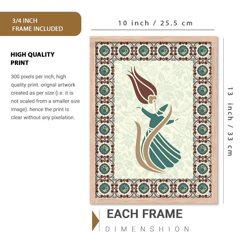AVENZA Traditional Indian MadhubaniPichwaiKonda Art Framed Painting For Living Room Bedroom OfficePainting For Wall Decoration Set of 6 Medium Painting12 - Image 2