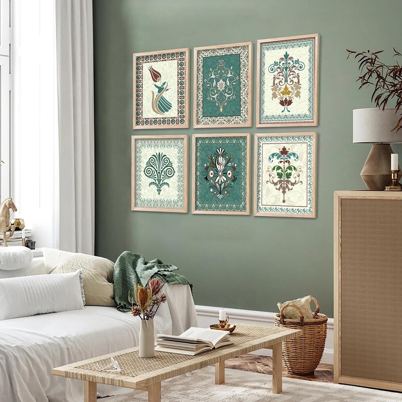 AVENZA Traditional Indian MadhubaniPichwaiKonda Art Framed Painting For Living Room Bedroom OfficePainting For Wall Decoration Set of 6 Medium Painting12 - Image 5