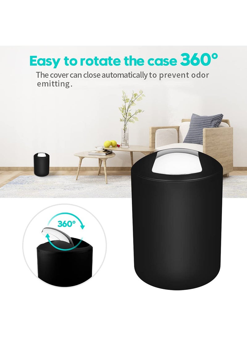 Papillon - Papillon 6-Piece Bathroom Accessories Set, Toothbrush Holder with Cup, Soap Dispenser & Dish, Toilet Brush, Trash Can, Tumbler Set (Black) - Image 1