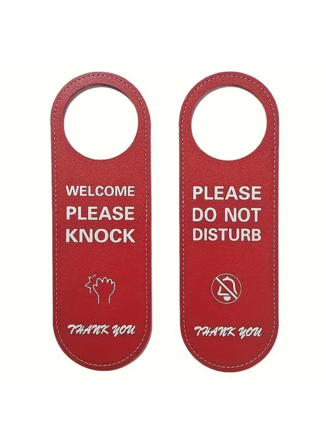 Green Do Not Disturb Door Hanger Sign with Please Knock and Thank You Instructions - Image 4