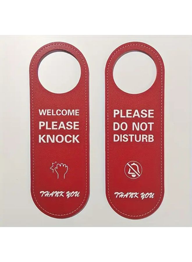 Green Do Not Disturb Door Hanger Sign with Please Knock and Thank You Instructions - Image 5