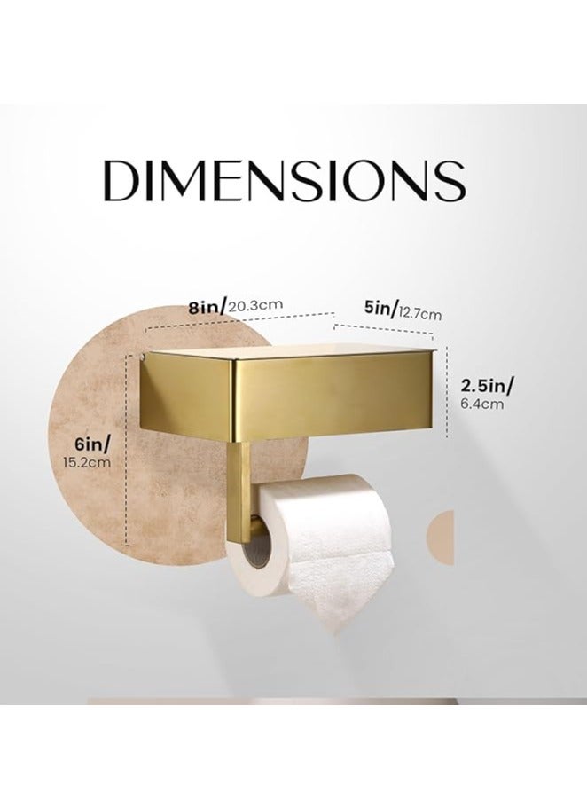 Day Moon Designs حامل ورق الحمام من Day Moon Designs مع رف – موزع ومخزن مناديل قابلة للغسل – مناسب لأي حمام - Image 2