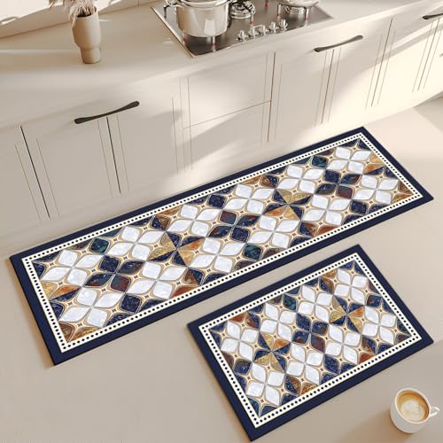 Arviz Kitchen Mat for Floor Set of 2Pcs, Washable Soft Cushioned Floor Mat for Kitchen, Durable Carpet for Modern Home Interiors, Comfort Runner Rug Floor Carpets for Kitchen Laundry Sink & Balcony - Image 5