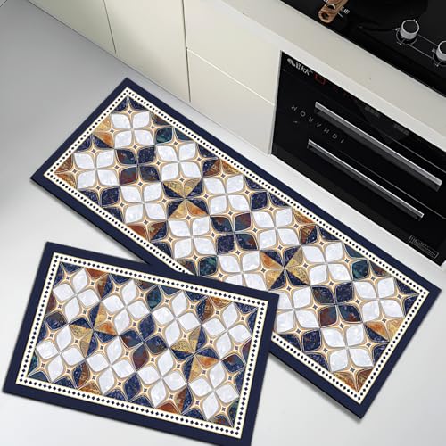 Arviz Kitchen Mat for Floor Set of 2Pcs, Washable Soft Cushioned Floor Mat for Kitchen, Durable Carpet for Modern Home Interiors, Comfort Runner Rug Floor Carpets for Kitchen Laundry Sink & Balcony - Image 3