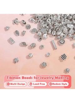 cridoz 350 Pcs Silver Spacer Beads For Jewelry Making Mixed Bulk Random Styles Metal Beads For Bracelets Necklace Earring Jewelry Making  - Image 5