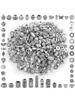 cridoz 350 Pcs Silver Spacer Beads For Jewelry Making Mixed Bulk Random Styles Metal Beads For Bracelets Necklace Earring Jewelry Making  - Image 1
