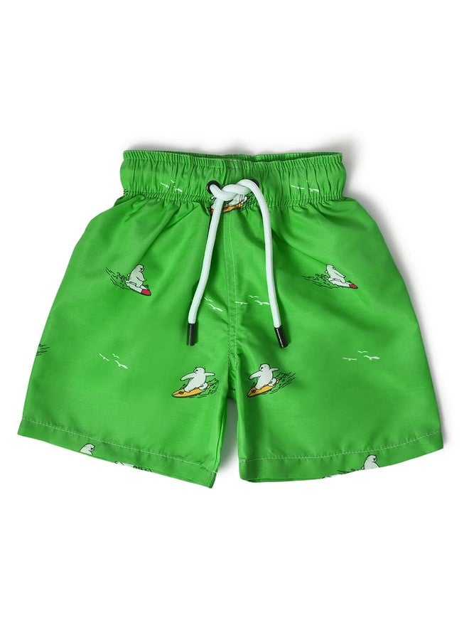 Mi Arcus Cotton Solid Swimwear Shorts for Baby Boy/Kids Beachwear Casual/Regular/Comfortable for 1-2 Years Green - Image 1