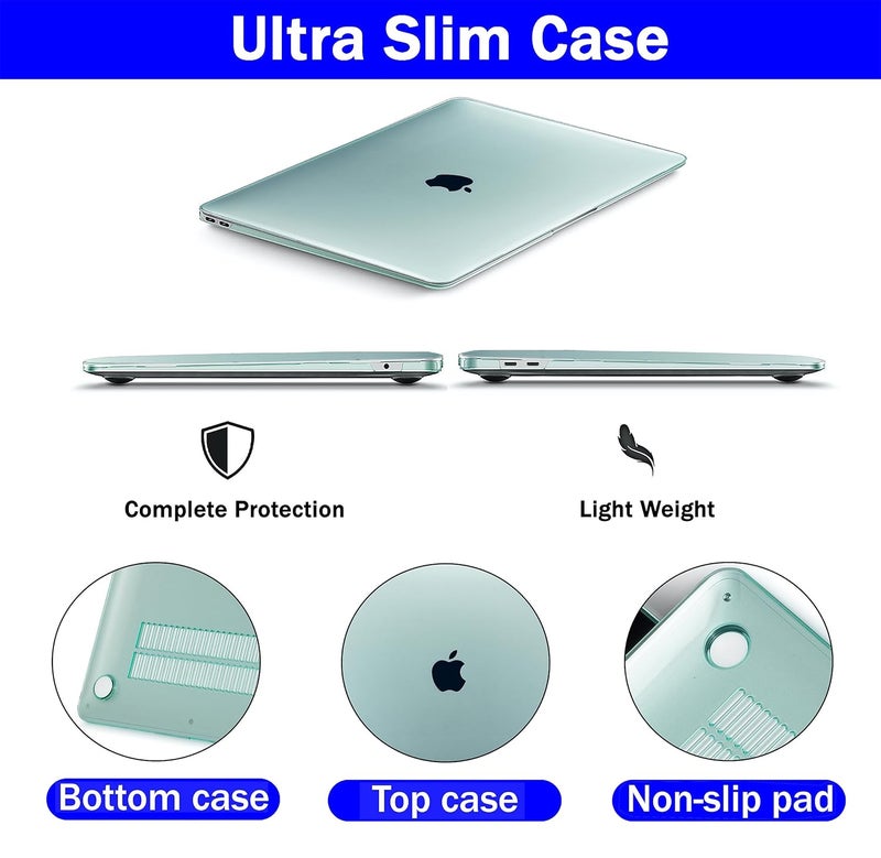 GIOIA BAZAAR Compatible with MacBook Pro 13 inch 2024 2023-2016 M2 Case Cover Release A2338 M1 A2289 A2251 A2159 A1989 A1706 A1710 Chip, Protective Plastic Hard Shell Case Cover (Green) - Image 3