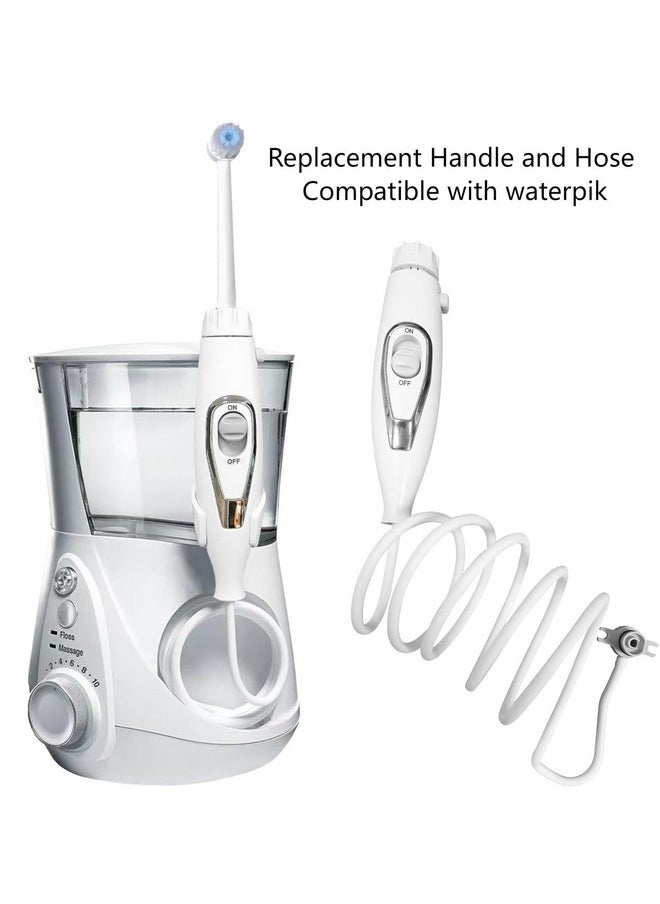 Generic - Replacement Hose And Handle Parts Compatible With Waterpik Wp100, Wp-450, Wp-660, Wp-900 Ultra Water Flosser Oral Hygiene Dental Water Jet Accessories.(1 Handle And 1 Hose), White - Image 1