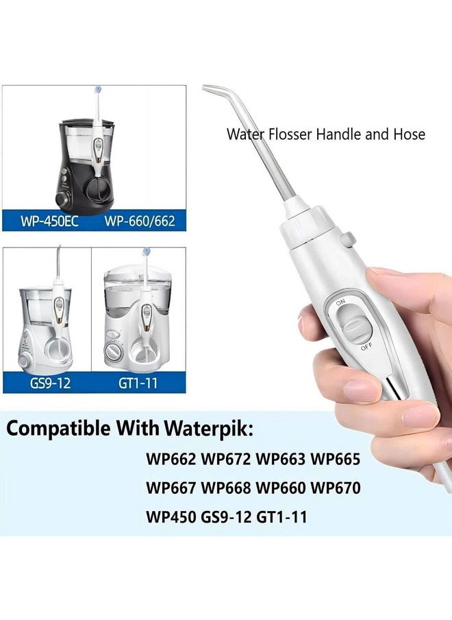 Generic - Replacement Hose And Handle Parts Compatible With Waterpik Wp100, Wp-450, Wp-660, Wp-900 Ultra Water Flosser Oral Hygiene Dental Water Jet Accessories.(1 Handle And 1 Hose), White - Image 1