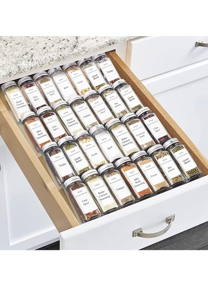 Generic - 11" Spice Drawer Organizer - 4 Tier Clear Acrylic Seasoning Jars Drawer Insert - Kitchen Drawer Spice Rack Tray for Cabinet/Countertop - Image 1