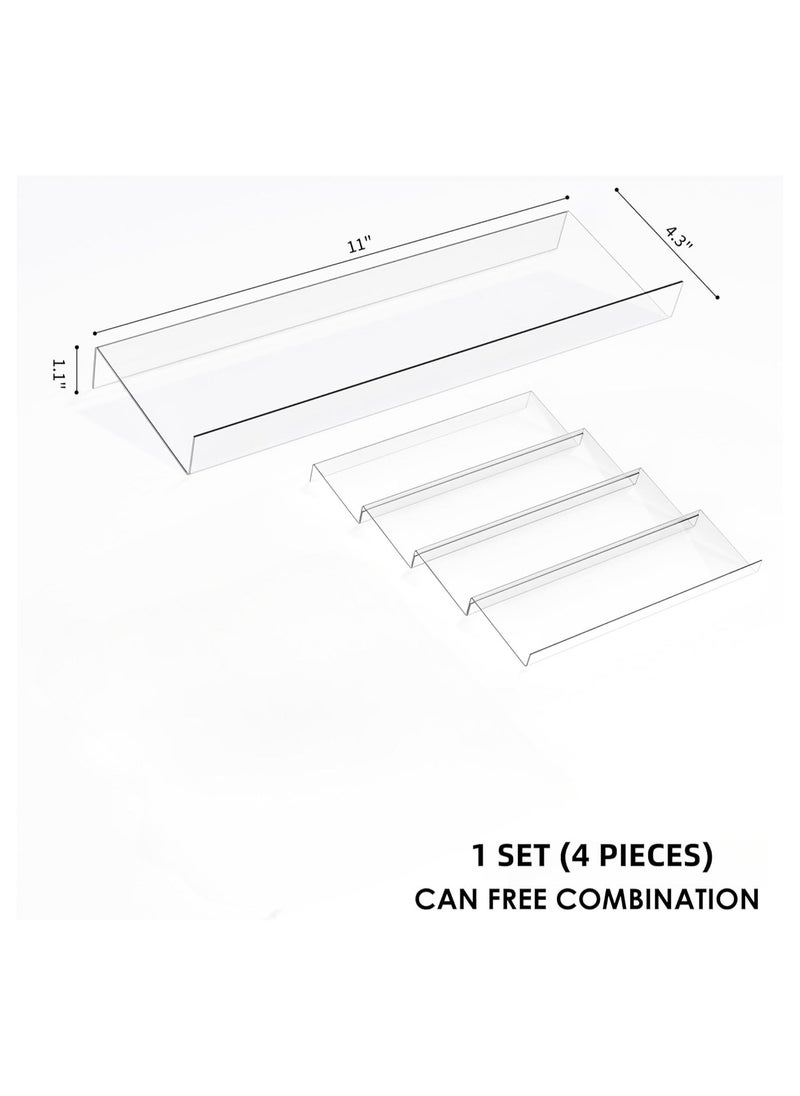 Generic - 11" Spice Drawer Organizer - 4 Tier Clear Acrylic Seasoning Jars Drawer Insert - Kitchen Drawer Spice Rack Tray for Cabinet/Countertop - Image 1