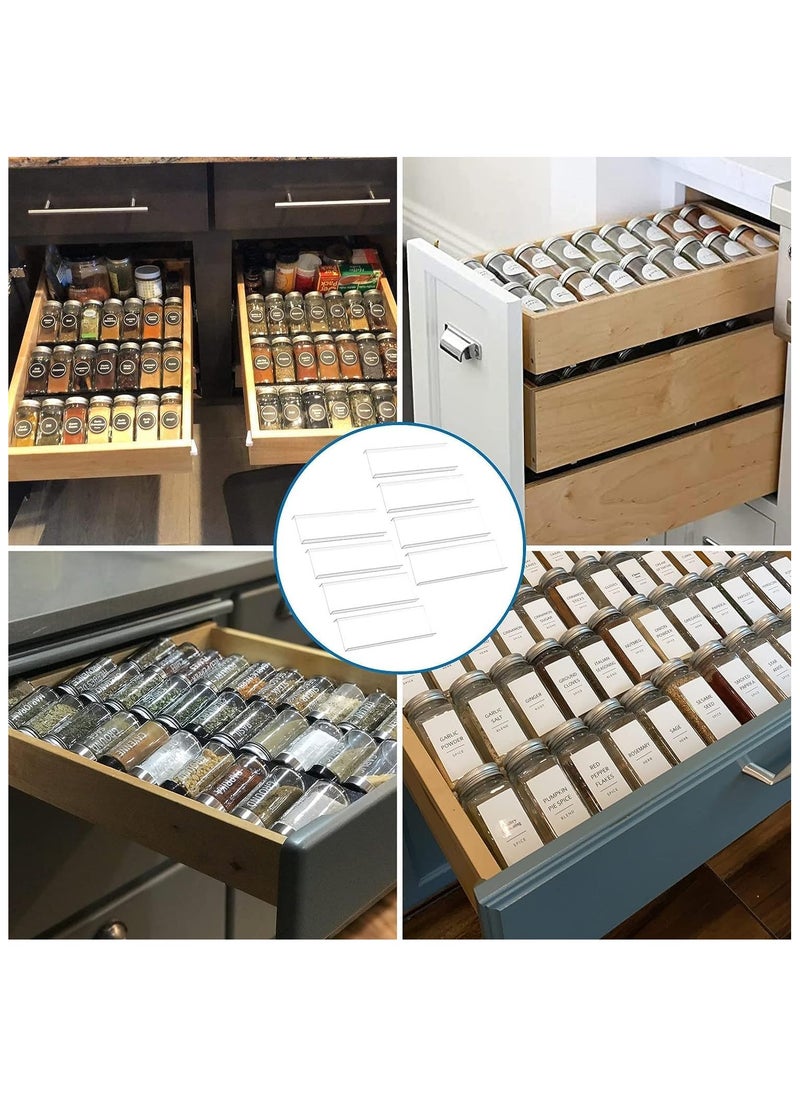 Generic - 11" Spice Drawer Organizer - 4 Tier Clear Acrylic Seasoning Jars Drawer Insert - Kitchen Drawer Spice Rack Tray for Cabinet/Countertop - Image 1