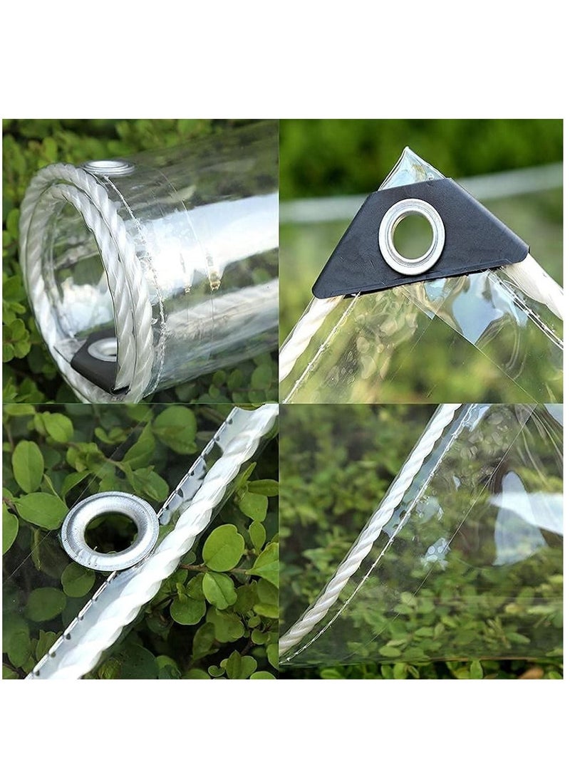 KASTWAVE Glass Clear Tarpaulin Heavy Duty Tarp with Reinforced Eyelets, Thick PVC Waterproof Transparent Tarpaulin, Premium Quality Cover Tarp for Outdoor Camping Sheet - Image 4
