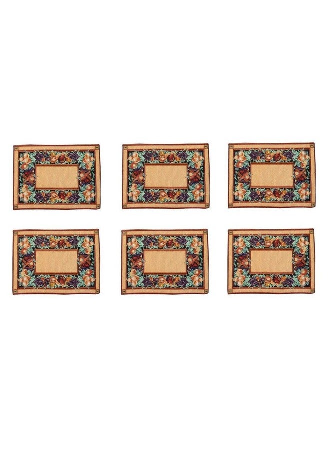 WACO CREATION Beautiful Printed PVC 6 Piece Dining Table Placemats with 6 Piece Tea Coaster Set ((13 x 18 inch Mat &13 x 54 inch Runner), CHOCHOLATE Design) - Image 3