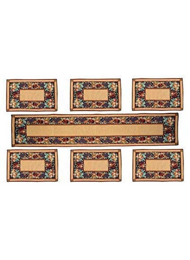 WACO CREATION Beautiful Printed PVC 6 Piece Dining Table Placemats with 6 Piece Tea Coaster Set ((13 x 18 inch Mat &13 x 54 inch Runner), CHOCHOLATE Design) - Image 2