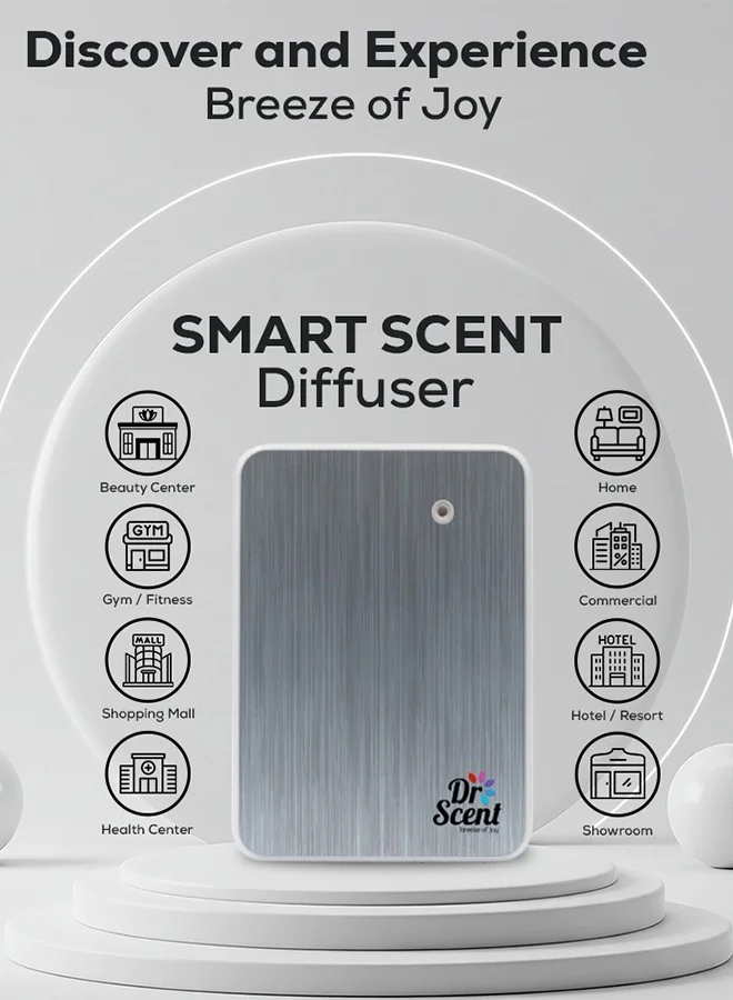Dr Scent Dr Scent Smart Scent Essential Oil Diffuser Machine – Cold Air Nano Technology,Fragrance Diffuser for Home, Office & Small Spaces – Silent Mode, 200ml Capacity (White)