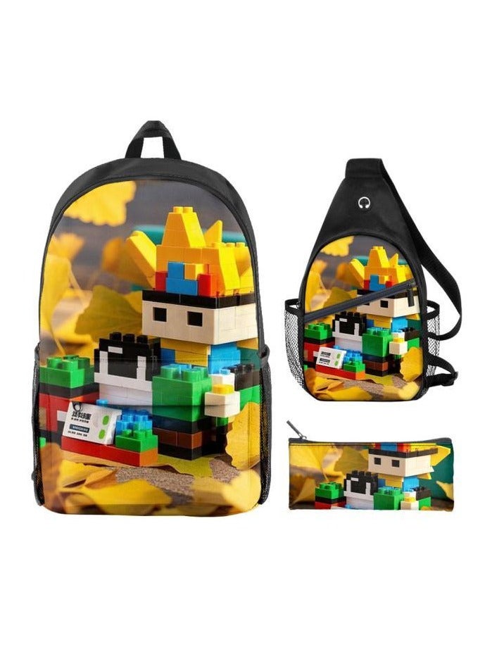 Universal cartoon new three-piece schoolbag - 406  - Image 1