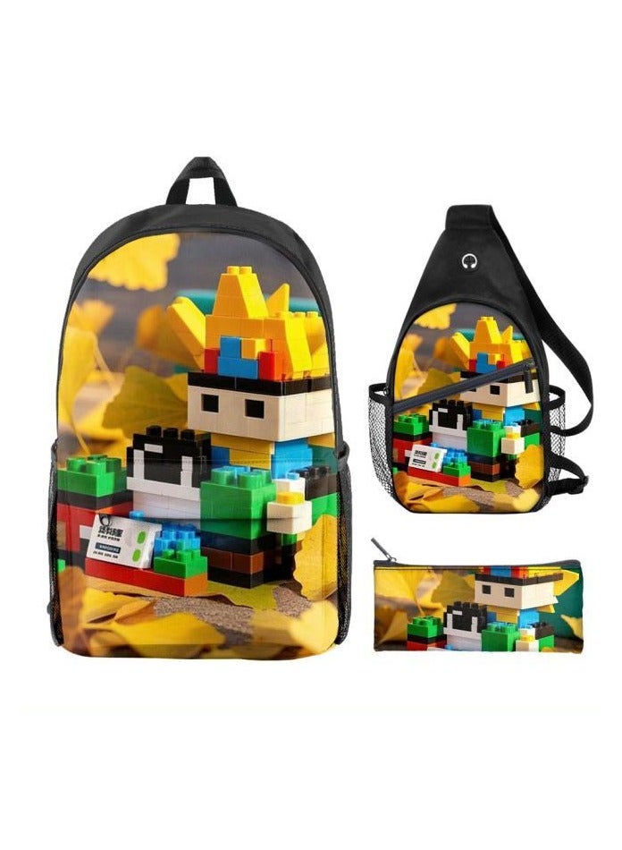 Universal cartoon new three-piece schoolbag - 406  - Image 2