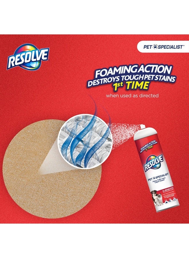Resolve Pet Specialist Heavy Traffic Foam, Carpet Cleaner, Pet Stain And Odor Remover, Carpet Cleaner Solution, 22 Oz (2 Pack) - Image 3