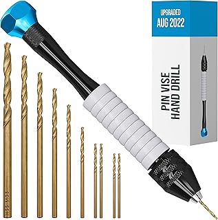 Craft911 Pin Vise Hand Drill for Jewelry Making -  Manual Craft Drill Sharp HSS Micro Mini Twist Drill Bits Set, Small - Image 1