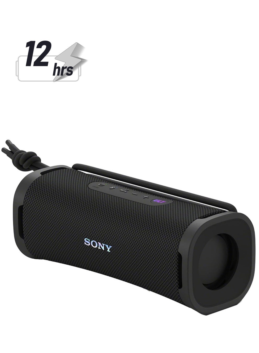 Sony ULT Field 1 Wireless Ultra Portable Bluetooth Compact Speaker, IP67 Waterproof, Dustproof and Rustproof with Enhanced Bass, 12 Hour Battery and Detachable Strap, UAE Model, 2024 Black