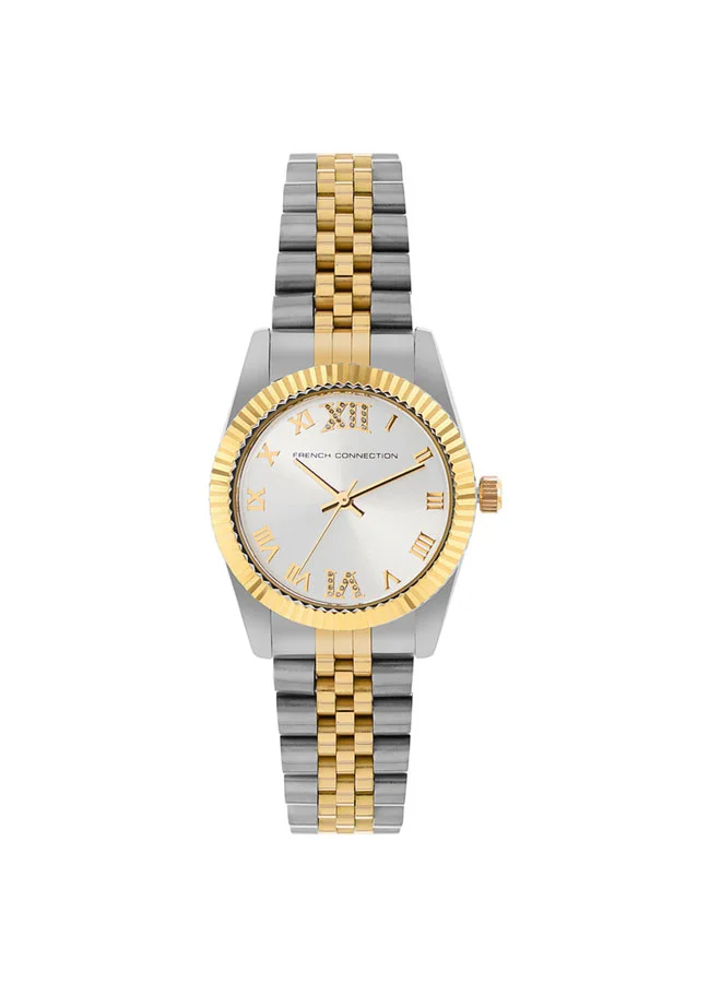 French Connection 34mm Women's Quartz Watch with Silver Dial