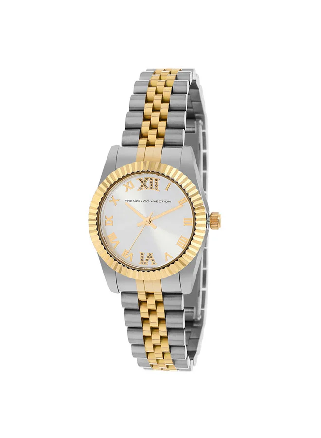 French Connection 34mm Women's Quartz Watch with Silver Dial