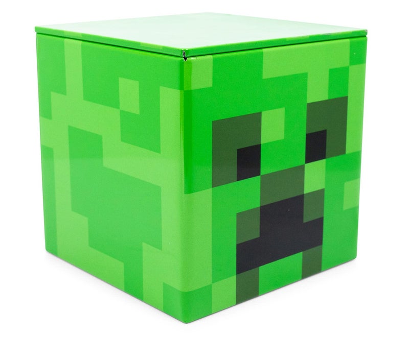 Minecraft Creeper 4Inch Tin Storage Box Cube Organizer with Lid Basket Container Cubby Cube Closet Organizer Home Decor Playroom Accessories Video Game Toys Gifts And Collectibles