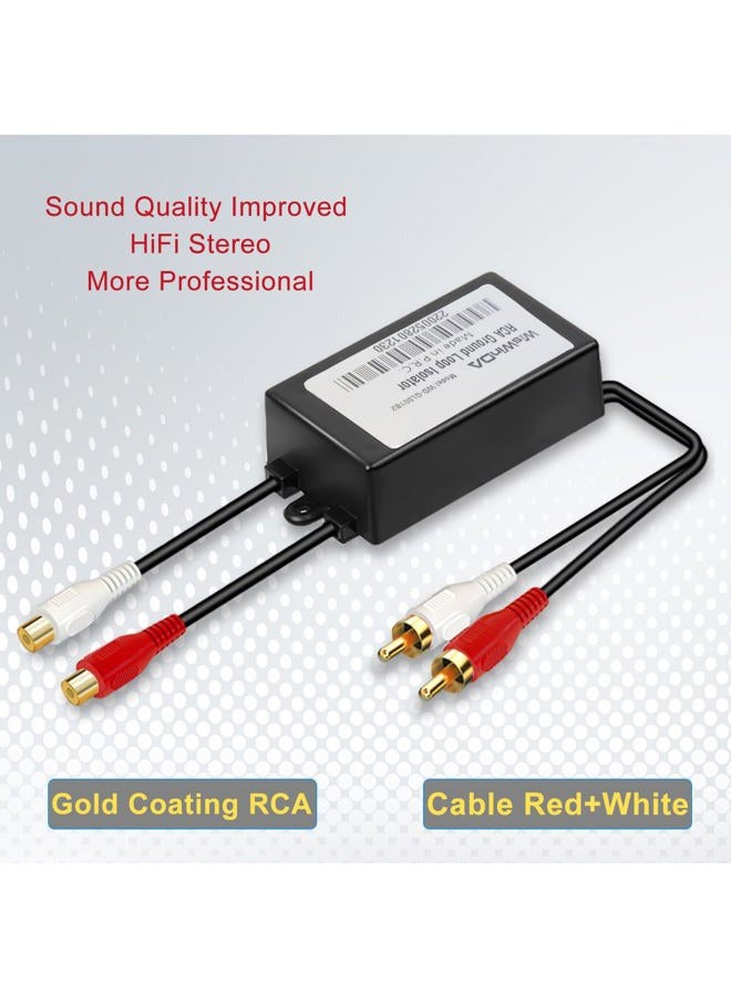 WisWinDa RCA Noise Isolator Hum Eliminator Ground Loop Noise Isolator(No Reduce Bass) ABS Shell Quality Noise Filter Isolator for HIFI Stereo Home Theater Car Audio Player Plug&Play(Black) - Image 2