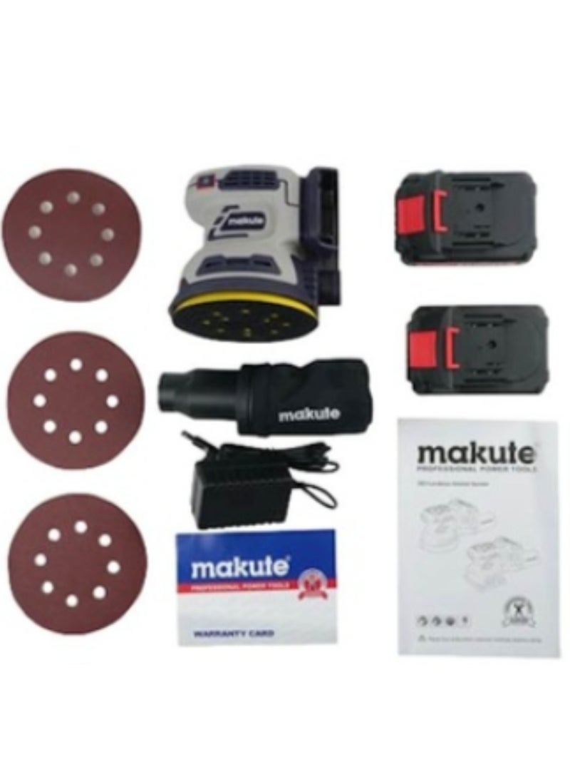 makute - Makute 20V Cordless Orbital Sander, 125mm Sanding Pad, Variable Speed (7000/9000/11000 r/min), Compact and Portable Power Tool for Woodworking and Finishing, COS1251-2BL - Image 1