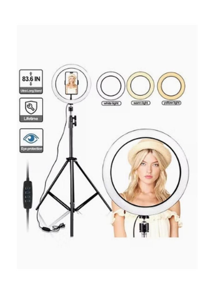 Ring Light Tripod Mount Live Broadcast Dual Phone Bracket Black - Image 2