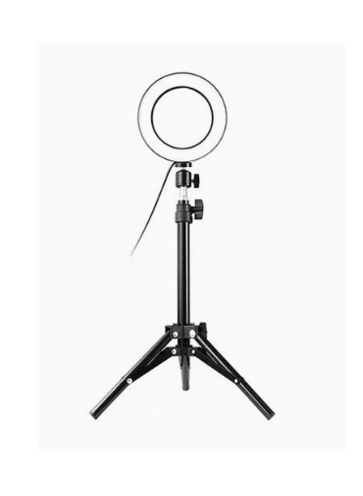 Ring Light Tripod Mount Live Broadcast Dual Phone Bracket Black - Image 1