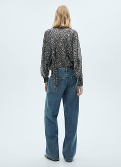 MANGO Leopard Print Blouse With Collar And Bow  - Image 2