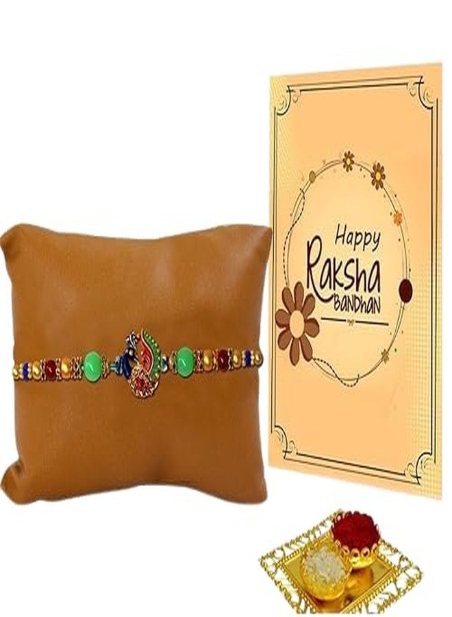 Avirons Fancy Rakhi Gift Hamper for brother | Raksha Bandhan Rakhi for Brother | Rakhi Gift for Bhai, Rakhi Pack 1, Rakhi and Greeting Card - Image 1