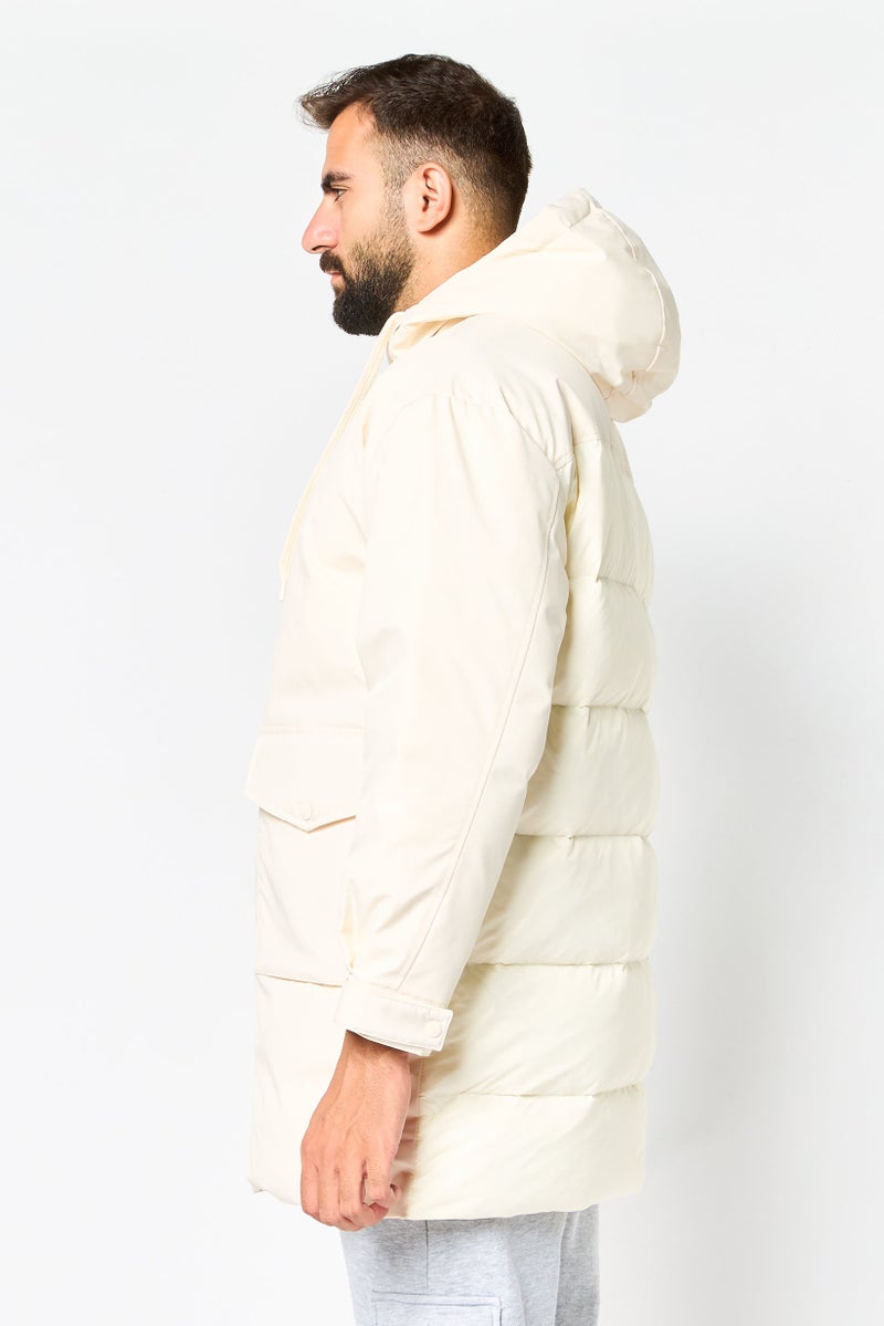 Reebok جاكيت رياضي خارجي للرجال، أبيض فاتح - Image 3